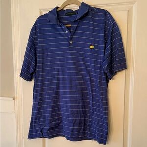 Masters Blue Polo with White Stripes